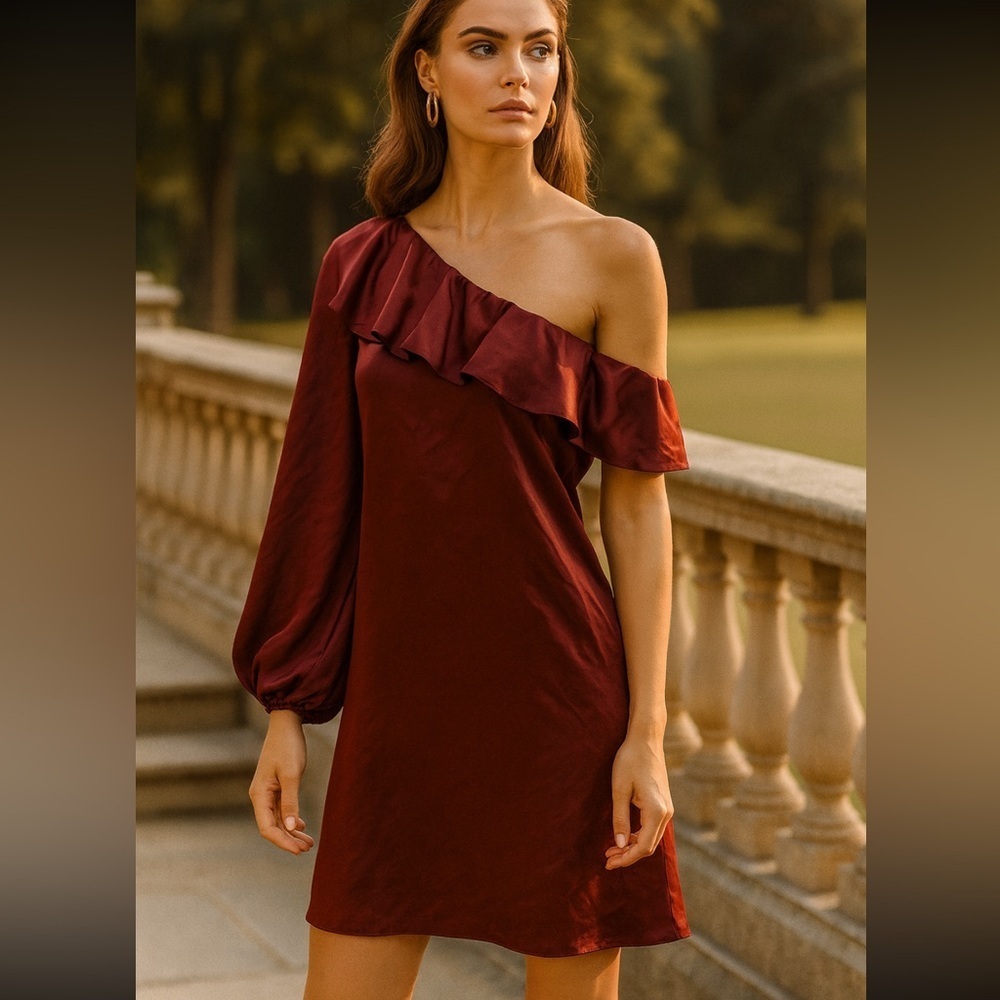Amanda Uprichard Silk One-Shoulder Dress